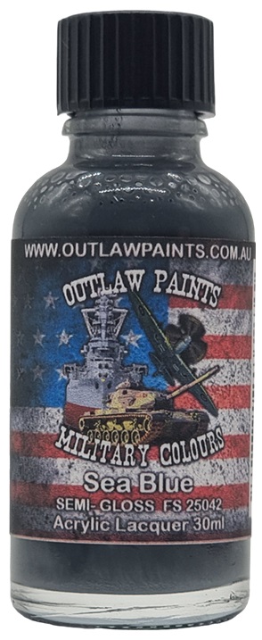 Boxart US Military Colour - Sea Blue SEMI-GLOSS FS25042 OP008MIL Outlaw Paints