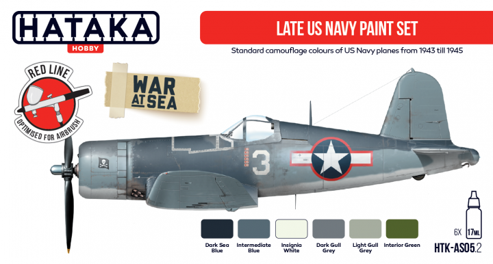 Boxart Late US Navy Paint Set HTK-AS05.2 Hataka Hobby Red Line