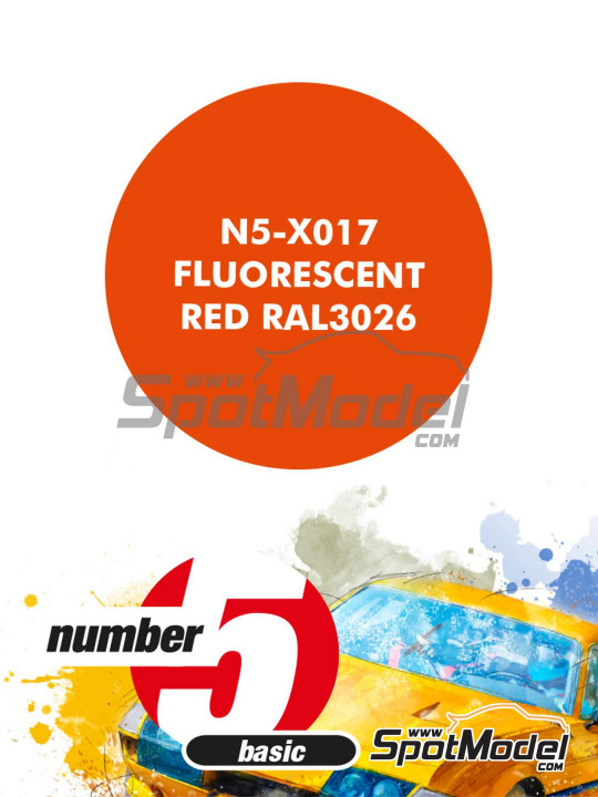 Boxart Fluorescent Red RAL 3026  Number Five