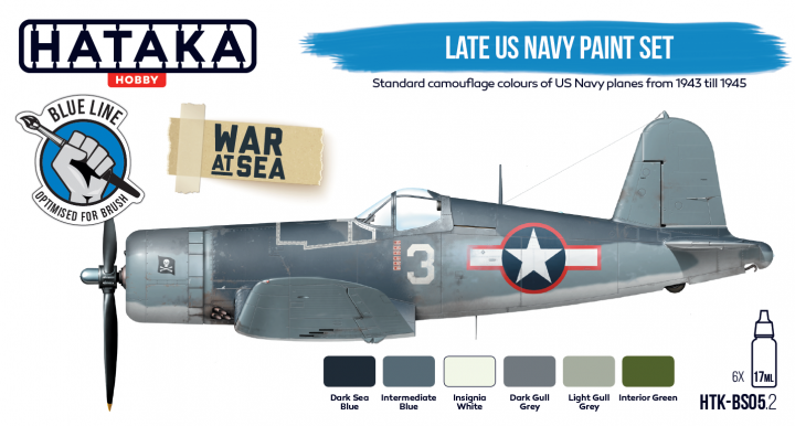 Boxart Late US Navy Paint Set HTK-BS05.2 Hataka Hobby Blue Line