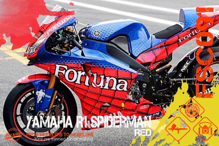 Boxart Yamaha R1 Spiderman Red  Fire Scale Colors